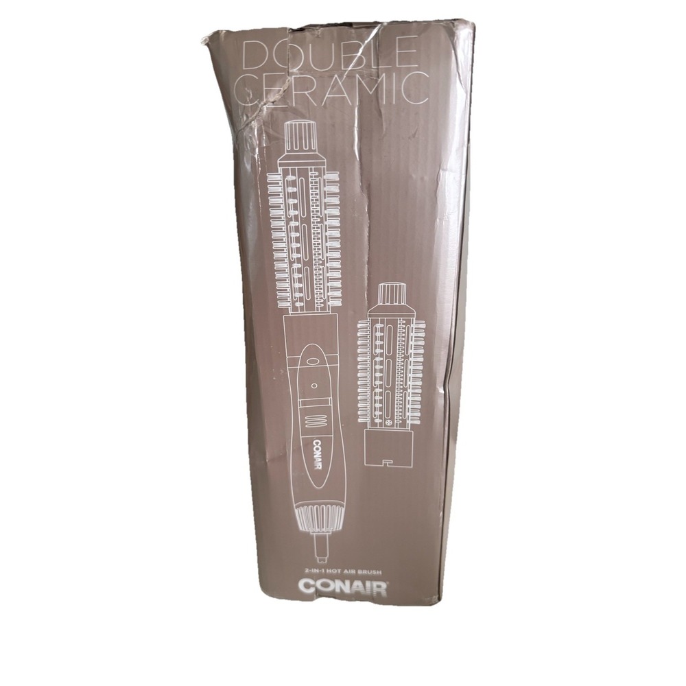 Conair Double Ceramic 2-in-1 Hot Air Brush Hair Styler w/ Attachments Excellent